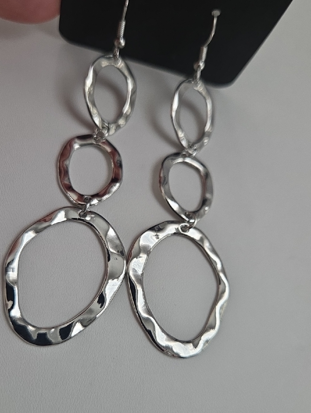 Paparazzi So Oval It Silver Earrings NWT